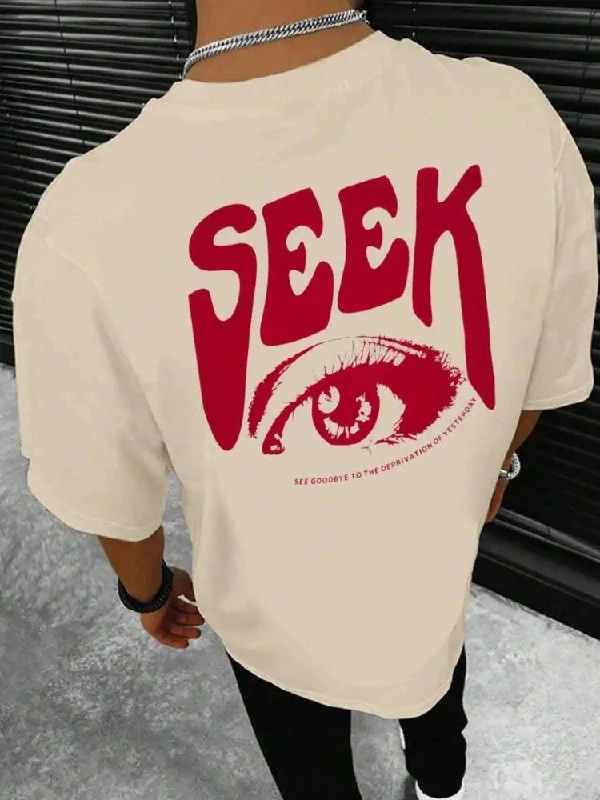 Seek Graphic Tee Silk Blend Satin Velvet