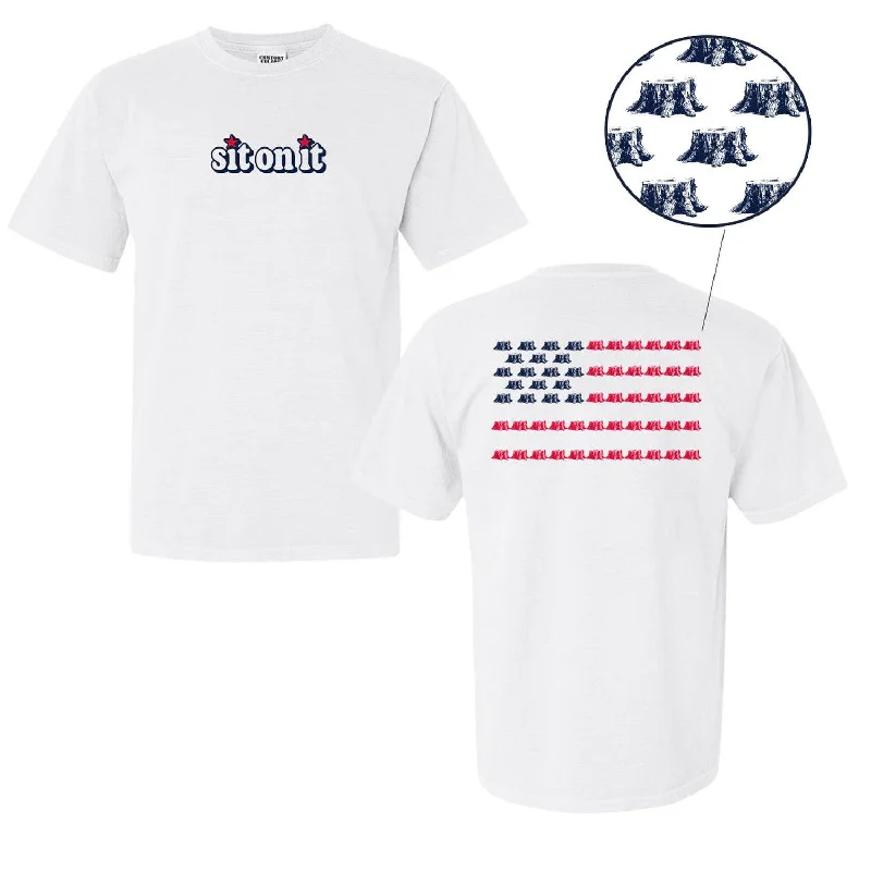 Sit On It Flag Tee Satin Fabric Silk Fabric Chiffon Fabric