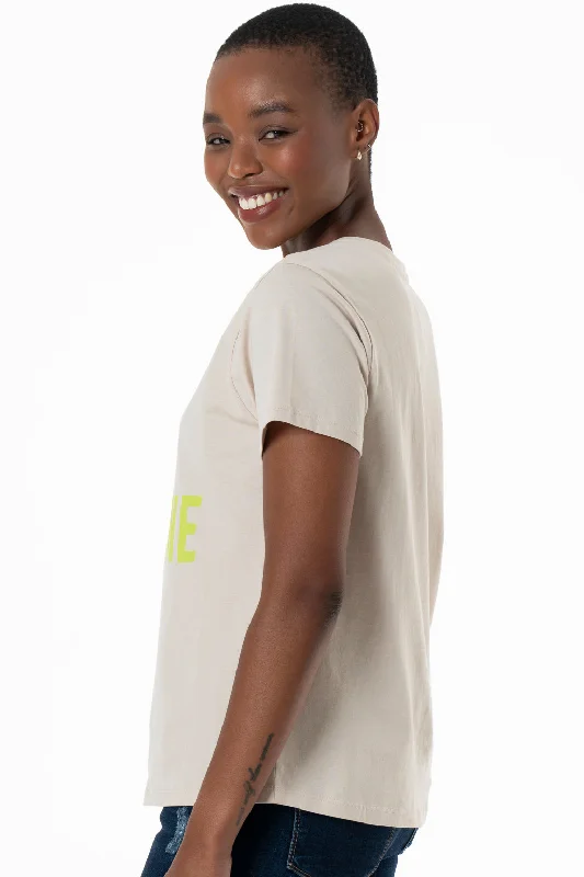 Statement T-Shirt _ 143201 _ Beige Collared Crew Neck Turtle Neck