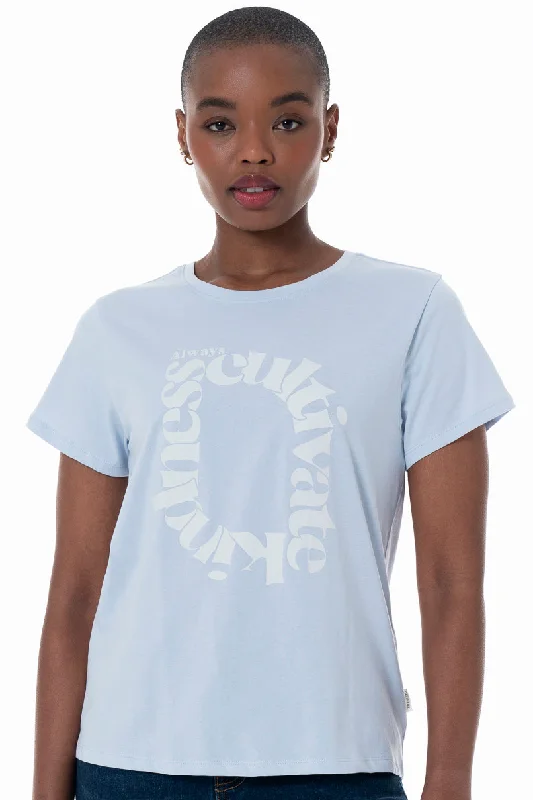 Statement T-Shirt _ 154355 _ Blue Boxy Fit Fitted Loose
