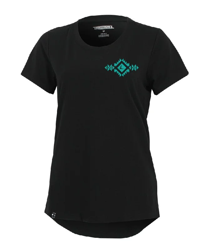 T-shirt Navajo Ltd | Noir/Turquoise Collared Crew Neck Turtle Neck