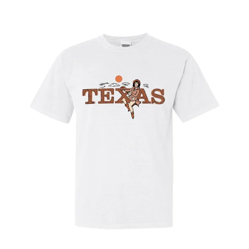 TX Cowgirl Tee Ribbed Striped Patterned