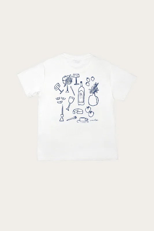 Griffith Picnic T-Shirt White Lace Blend Ribbed Blend Corduroy Blend
