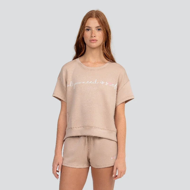 Cloud Cropped Tee Seamless Knitted Crochet