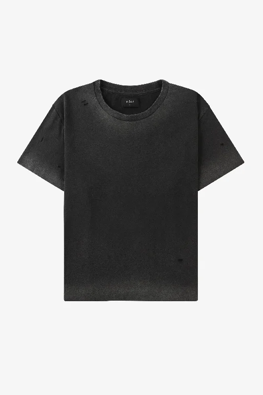 The Vintage Tee | Heavy Relic Black Fitted T-Shirt Seamless Stretchy