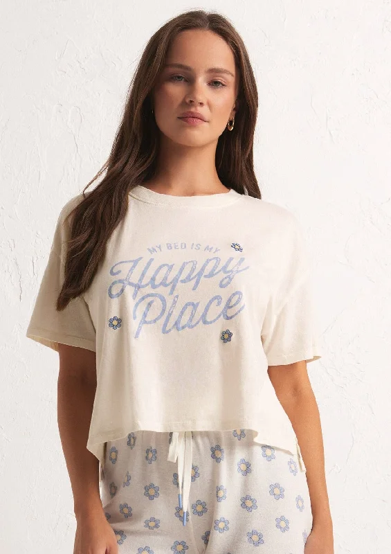 happy place short sleeve tee Front Pockets Side Pockets Patch Pockets