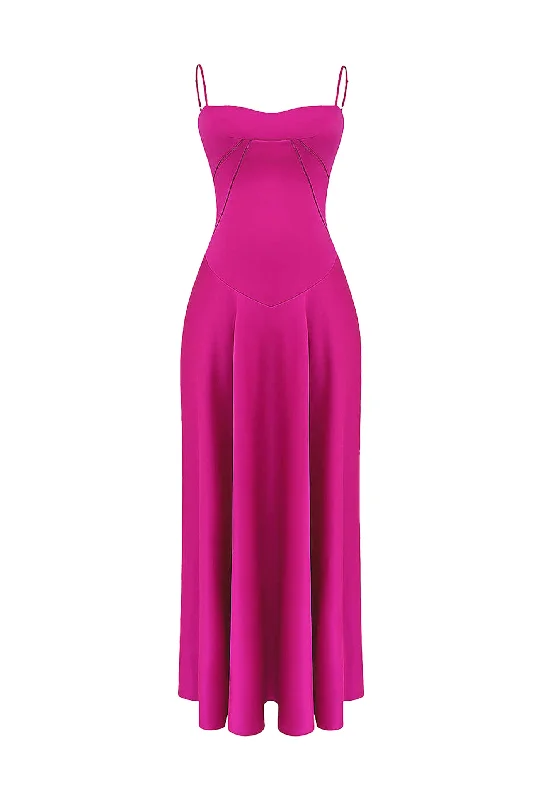 Anabella Fuchsia Lace Up Maxi Dress by House of CB