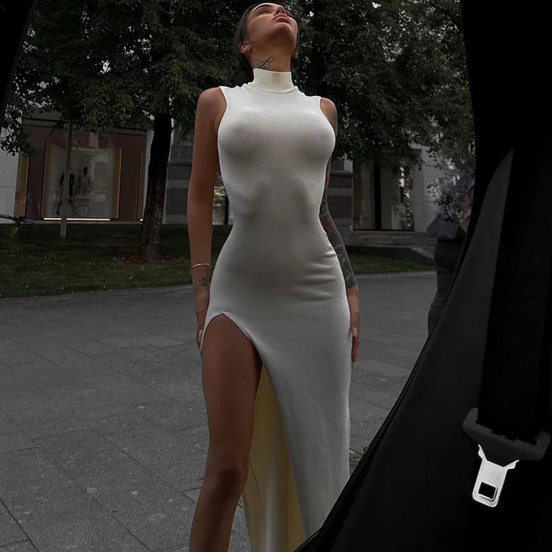 Summer Slit Maxi Dress for Women Elegant Holiday Sexy Sleeveless Club Party Tank Sundresses Solid Clothes Stylish V-Neck Maxi Dress Summer Slit Maxi Dress for Women Elegant Holiday Sexy Sleeveless Club Party Tank Sundresses Solid Clothes Stylish V-Neck Maxi Dress