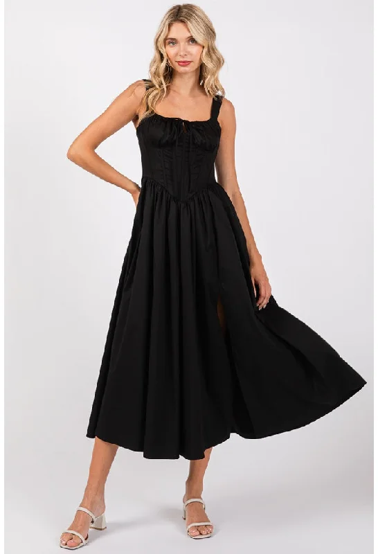 Daphne Maxi Dress-Black Fashionable Printed Maxi Dress