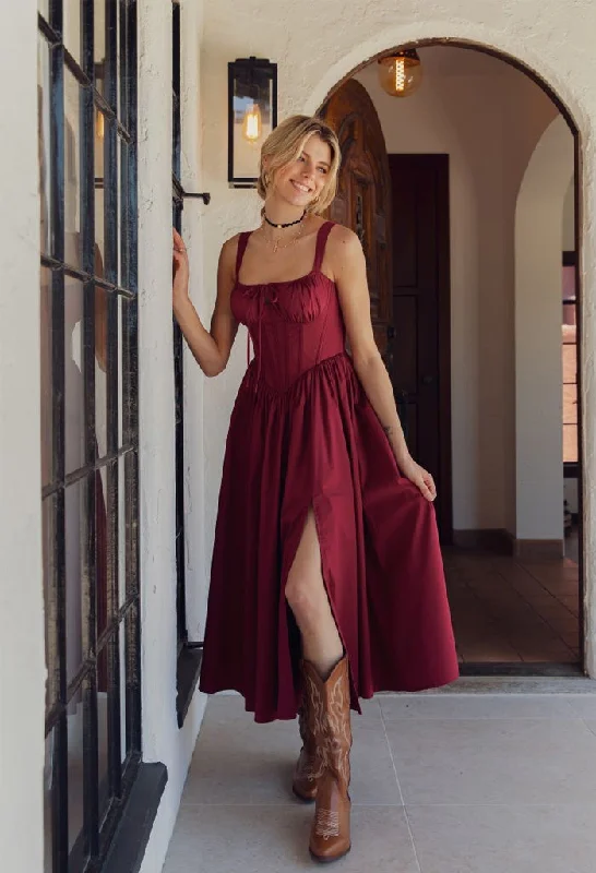 Daphne Maxi Dress-Wine Classic Strapless Maxi Dress