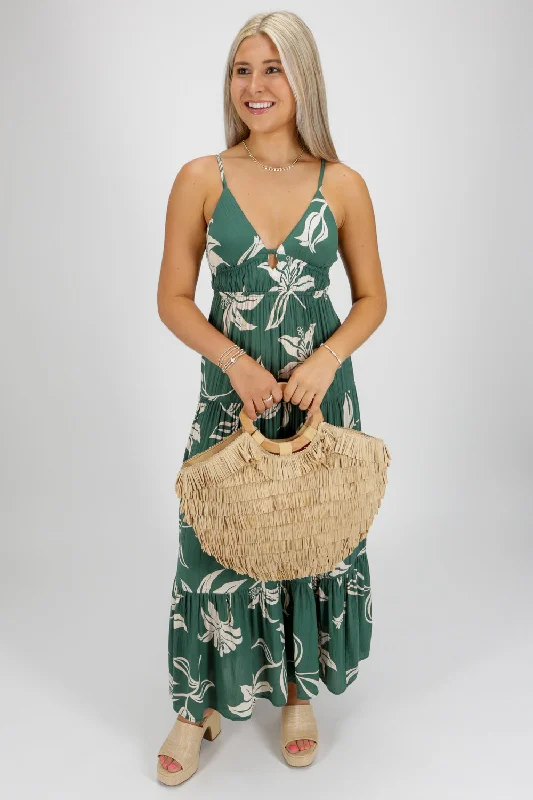 Endless Moments Tiered Maxi Dress - Green