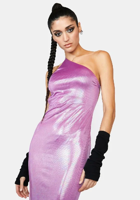 Fave Fan Hologram Maxi Dress Cozy Longline Maxi Dress