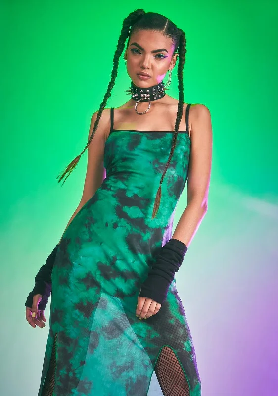 Fierce Femme Tie Dye Maxi Dress Elegant Maxi Dress with Lace