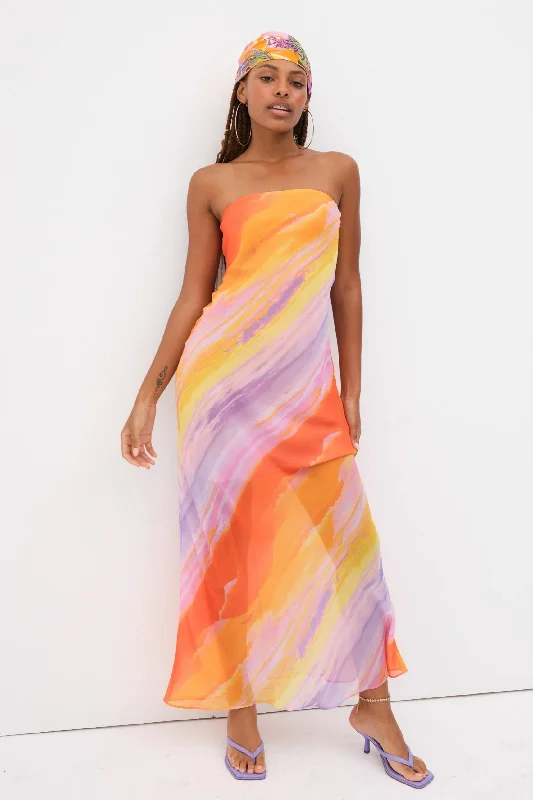 For Love & Lemons Vista Maxi Dress - Multi Cozy Knitted Maxi Dress
