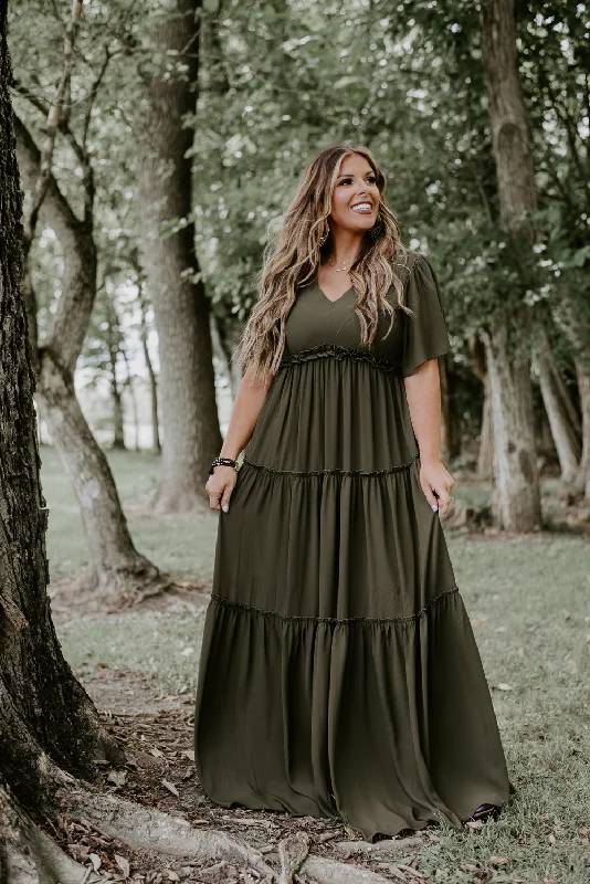 ECB Exclusive: Making Memories Maxi Dress, Olive