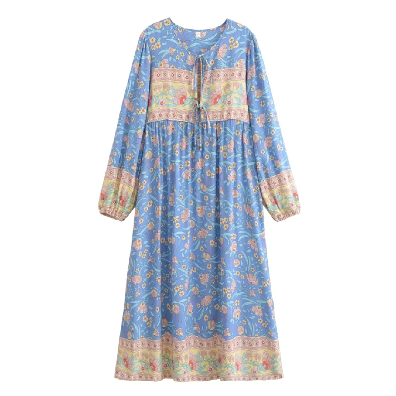 Moonlit Garden Long Sleeve Maxi Dress