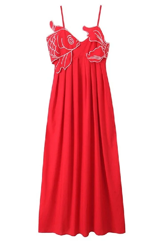 Not So Koi Maxi Dress Cozy Cold-Shoulder Maxi Dress