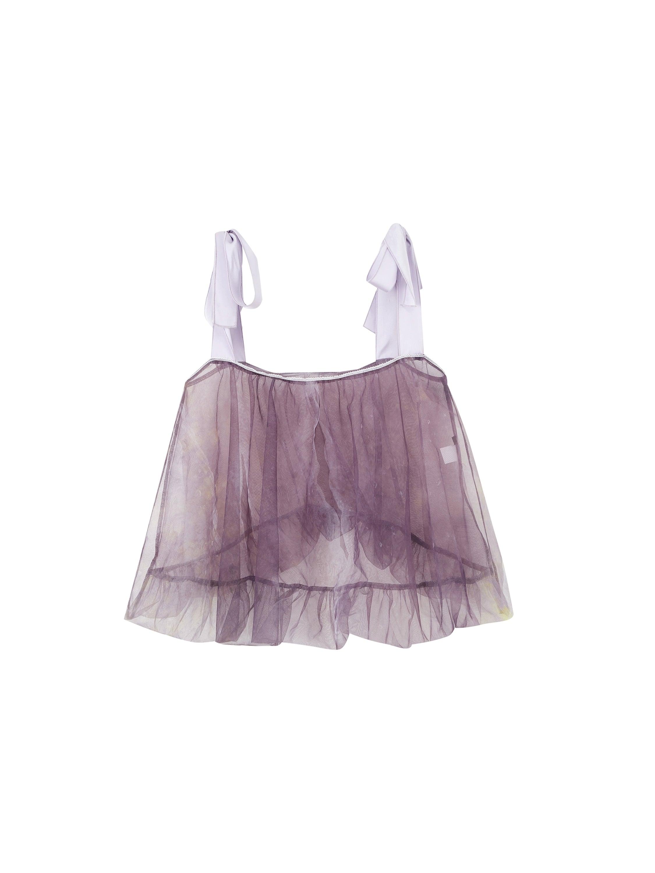 Tie-Front Purple-Taupe Cover-Up