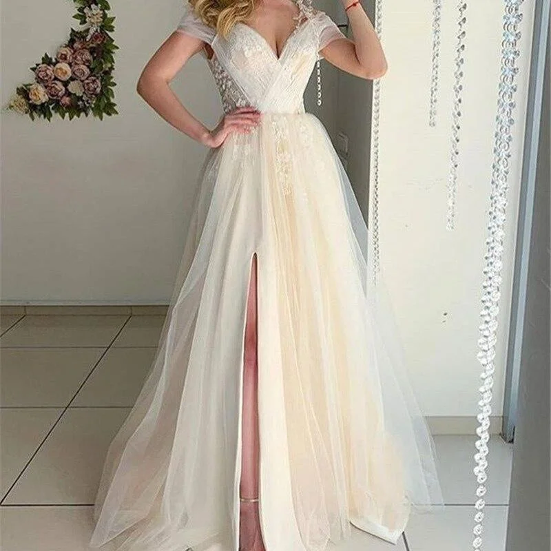 Elegant Lace Patchwork Deep V-neck Maxi Dress Elegant Tiered Maxi Dress