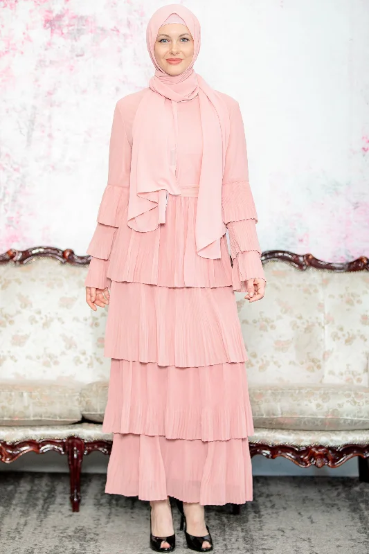 Pink Ruffle Sleeve Maxi Dress-CLEARANCE Trendy Maxi Dress with Belt