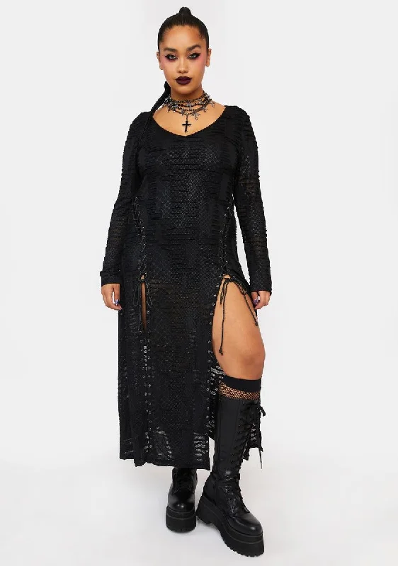 Plus Dark Snake Scale Maxi Dress Stylish Boho Chic Maxi Dress