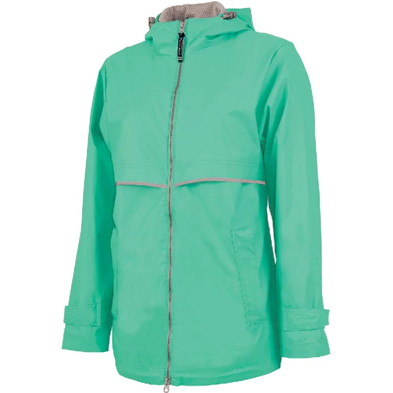 Charles River Women's Mint/Relfective New Englander Rain Jacket