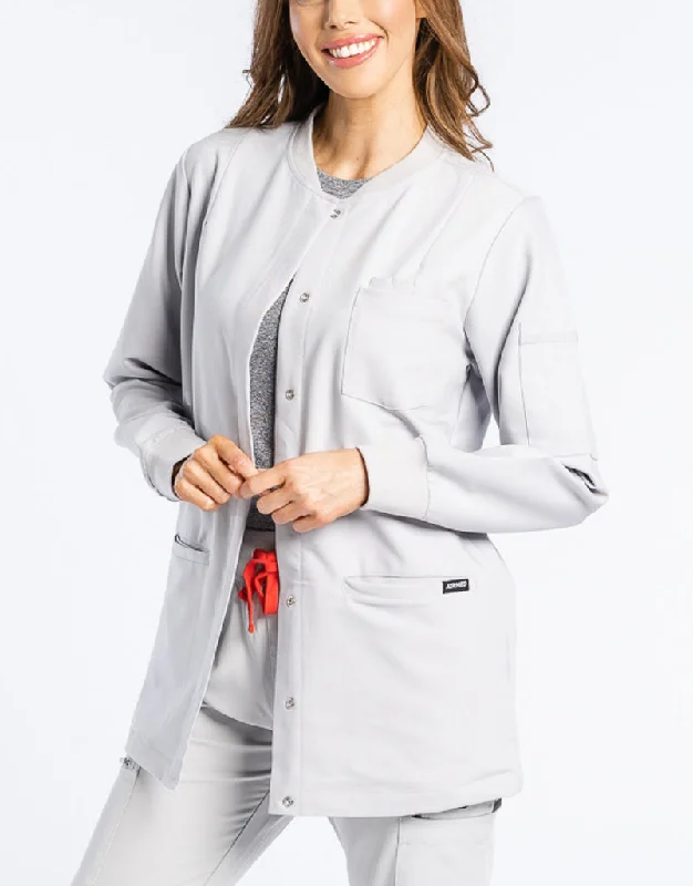 Scrub Jacket Button Up - Tail light Grey