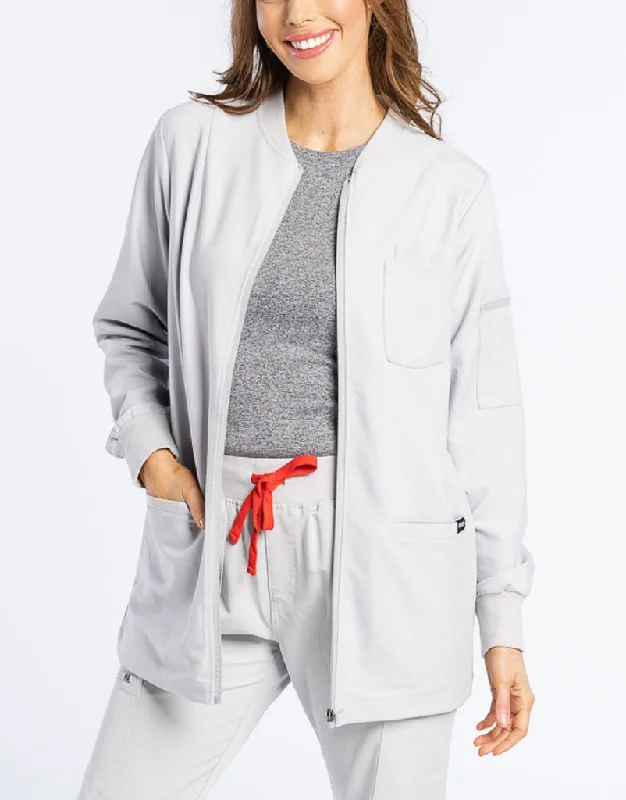 Scrub Jacket Zip Up - Tail light Grey