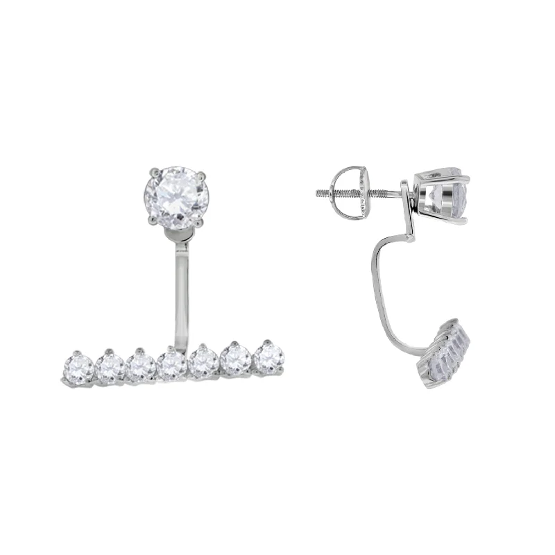 Keene Jewelers 925 Sterling Silver Womens Cubic Zirconia Earring Jacket With Studs Tiered Jacket Buttoned Jacket Zippered Jacket Keene Jewelers 925 Sterling Silver Womens Cubic Zirconia Earring Jacket With Studs Tiered Jacket Buttoned Jacket Zippered Jacket