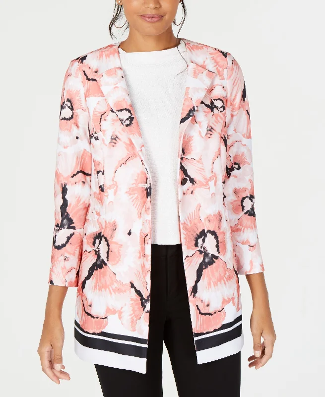 Printed One-Button Jacket Fleece Jacket Down Jacket Feather Jacket