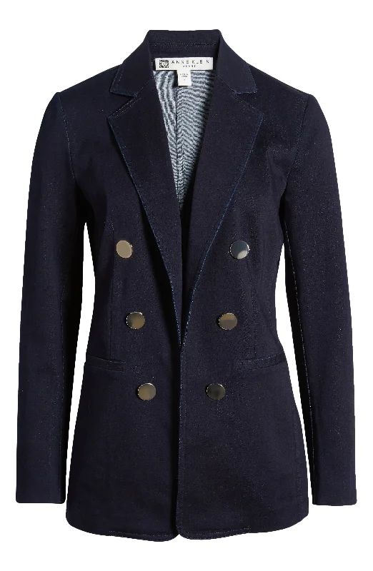 Anne Klein City Denim Jacket in Indigo Rinse Wash Wool Jacket Cashmere Jacket Tweed Jacket Anne Klein City Denim Jacket in Indigo Rinse Wash Wool Jacket Cashmere Jacket Tweed Jacket