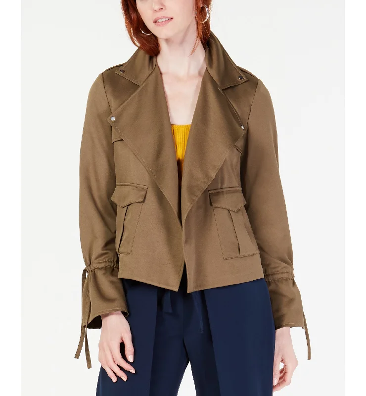 Bar III Cinched Sleeve Utility Jacket Print Jacket Jacquard Jacket Patchwork Jacket