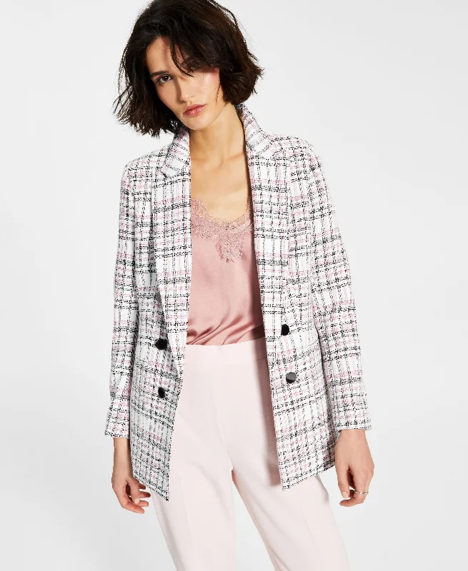 Bar III Womens Plaid-Print Faux-Double-Breasted Jacket Mesh Jacket Canvas Jacket Denim Jacket Bar III Womens Plaid-Print Faux-Double-Breasted Jacket Mesh Jacket Canvas Jacket Denim Jacket