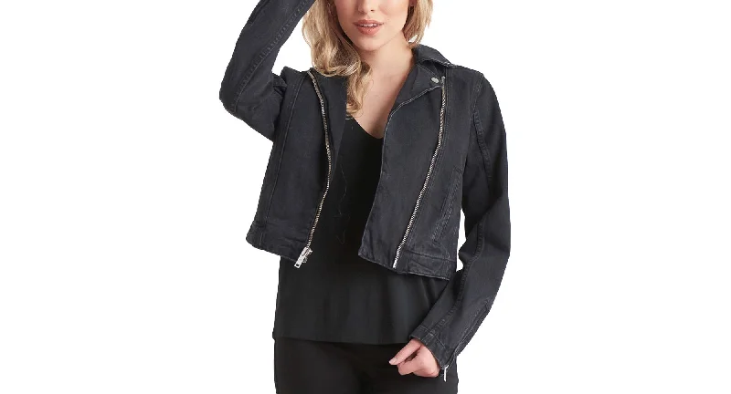 Black Tape Denim Moto Jacket Fitted Jacket Loose Jacket Oversized Jacket