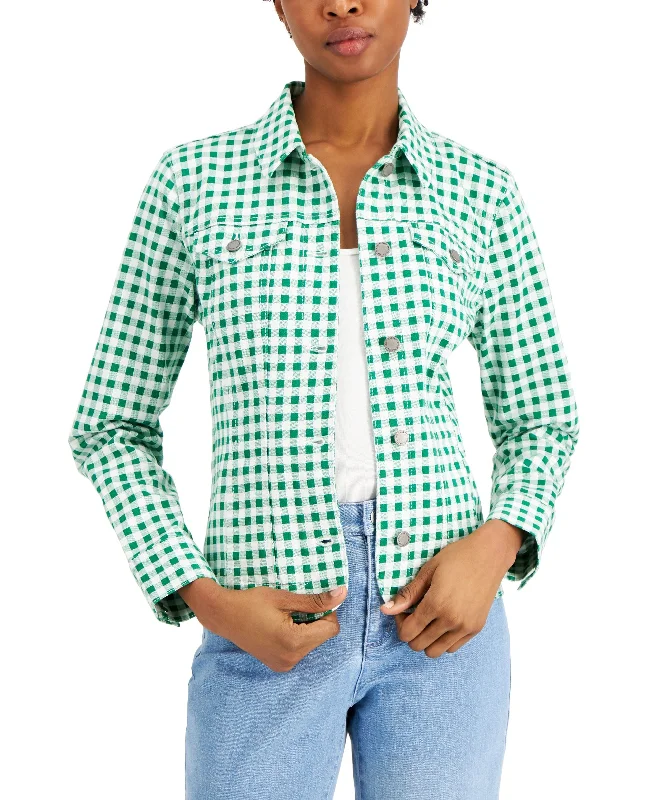 Charter Club Savoy Gingham Denim Jacket Belted Jacket Elasticated Jacket Padded Jacket Charter Club Savoy Gingham Denim Jacket Belted Jacket Elasticated Jacket Padded Jacket