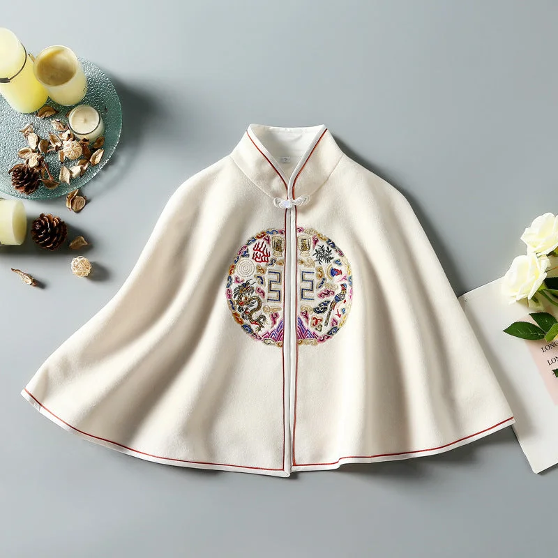 Cheongsam Matched Dragon & Phoenix Embroidery Sheep Down Shawl Cloak Bolero Jacket Snapped Jacket Toggled Jacket Drawstring Jacket Cheongsam Matched Dragon & Phoenix Embroidery Sheep Down Shawl Cloak Bolero Jacket Snapped Jacket Toggled Jacket Drawstring Jacket