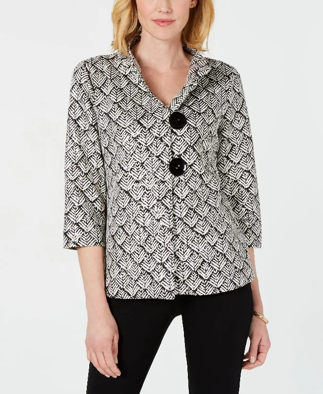 JM Collection Printed Jacket Elasticated Jacket Padded Jacket Insulated Jacket