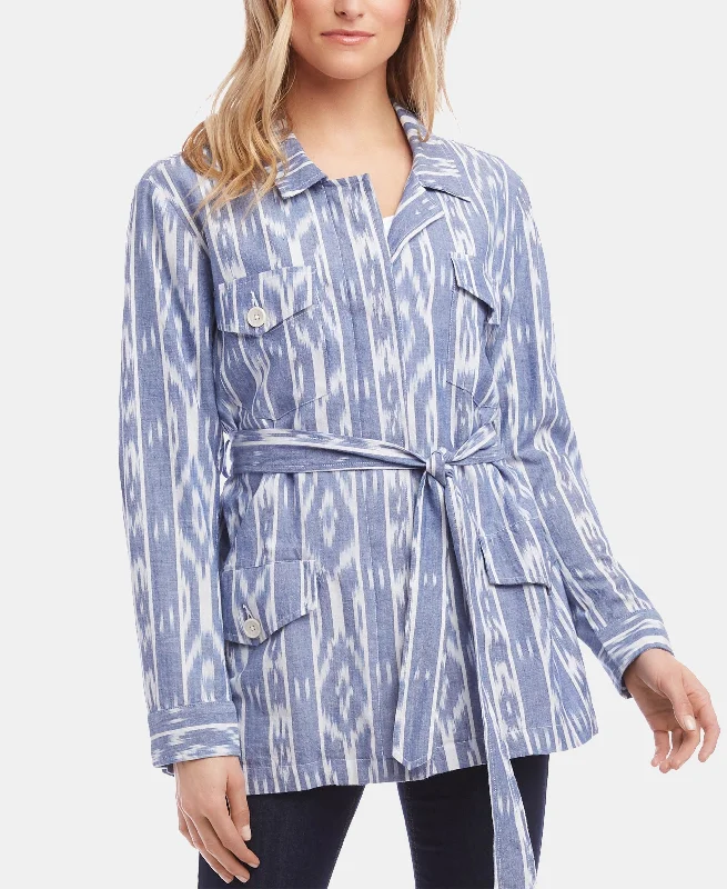 Printed Belted Cotton Jacket Knit Jacket Woven Jacket Fleece Jacket