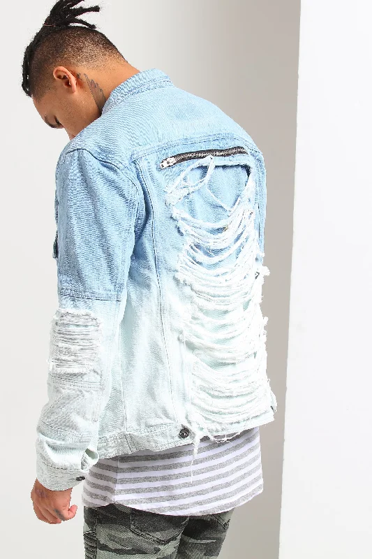 Nana Judy Sawyer Denim Jacket Indigo/Bleach One-Shoulder Jacket Off-the-Shoulder Jacket Asymmetrical Jacket Nana Judy Sawyer Denim Jacket Indigo/Bleach One-Shoulder Jacket Off-the-Shoulder Jacket Asymmetrical Jacket