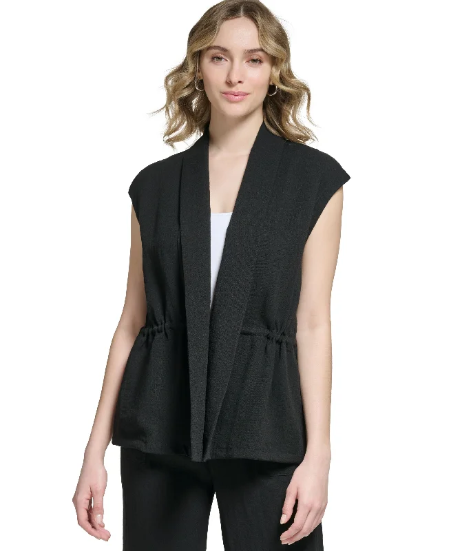 Open Front Cap Sleeve Jacket Faux Fur Jacket Real Fur Jacket Shearling Jacket