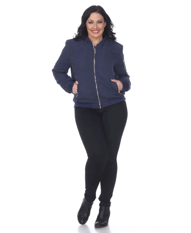 Plus Size Bomber Jacket Knit Jacket Woven Jacket Fleece Jacket