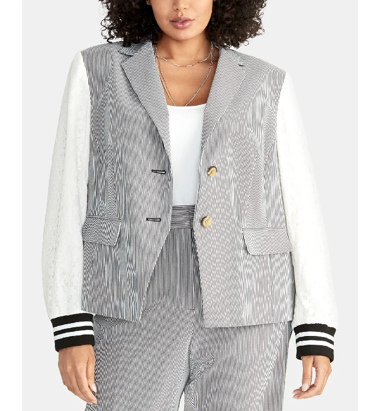 Plus Size Billie Mixed-Media Jacket Jersey Jacket Tulle Jacket Batik Jacket