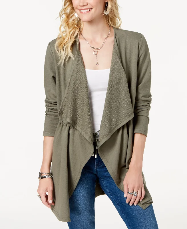 Draped-Front Jacket Wool Fabric Cashmere Fabric Tweed Fabric