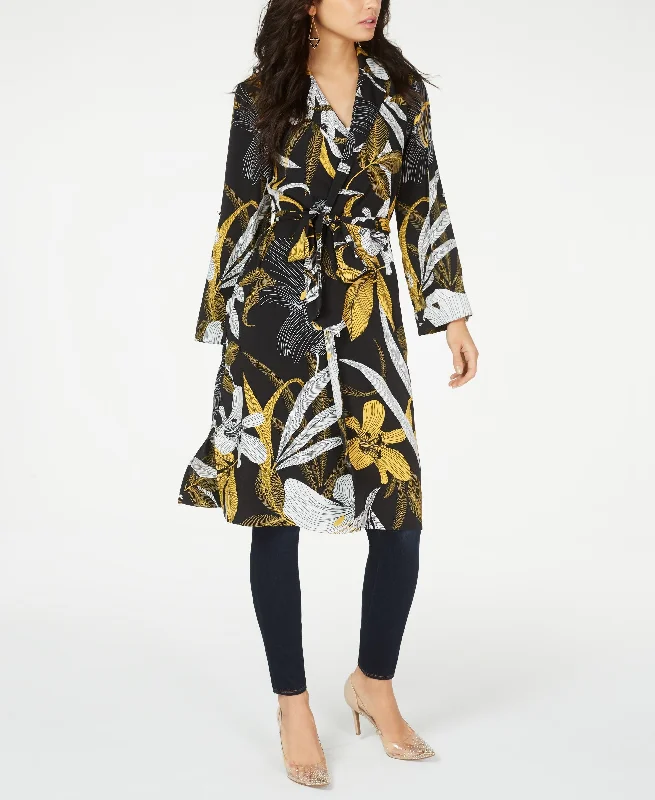 Thalia Sodi Floral Print Duster Jacket Cardigan Sweater Pullover