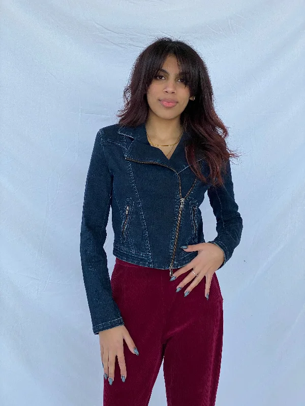 Vintage Y2K Amass Cropped Denim Jacket Denim Jacket Leather Jacket Suede Jacket