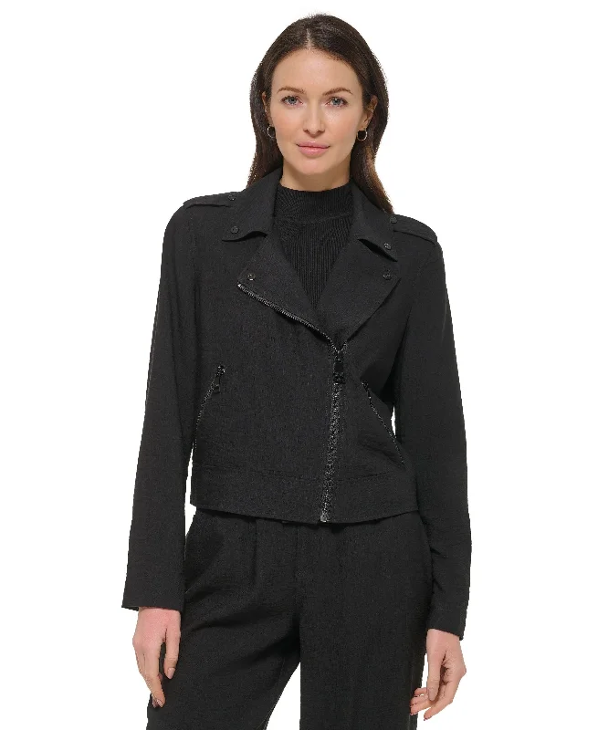 Women's Crinkled Asymmetric Front-Zip Moto Jacket Faux Fur Jacket Real Fur Jacket Shearling Jacket Women's Crinkled Asymmetric Front-Zip Moto Jacket Faux Fur Jacket Real Fur Jacket Shearling Jacket