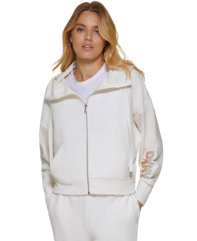 Women's Sequined-Sleeve Zip-Front Hooded Jacket Fleece Jacket Down Jacket Feather Jacket Women's Sequined-Sleeve Zip-Front Hooded Jacket Fleece Jacket Down Jacket Feather Jacket