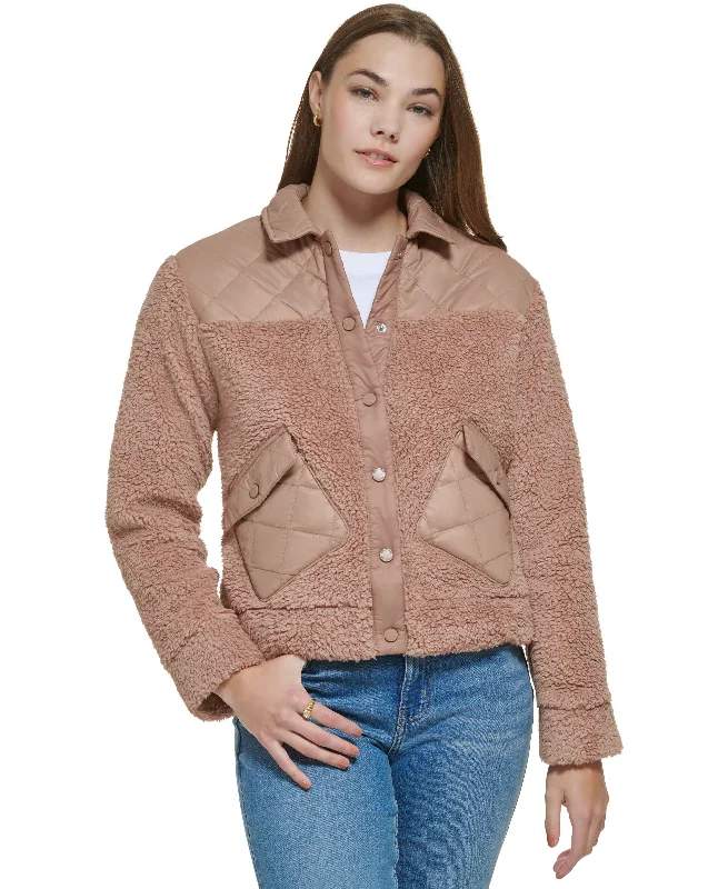 Women's Sherpa Jacket With Quilted Trim Embroidered Jacket Appliqued Jacket Beaded Jacket Women's Sherpa Jacket With Quilted Trim Embroidered Jacket Appliqued Jacket Beaded Jacket