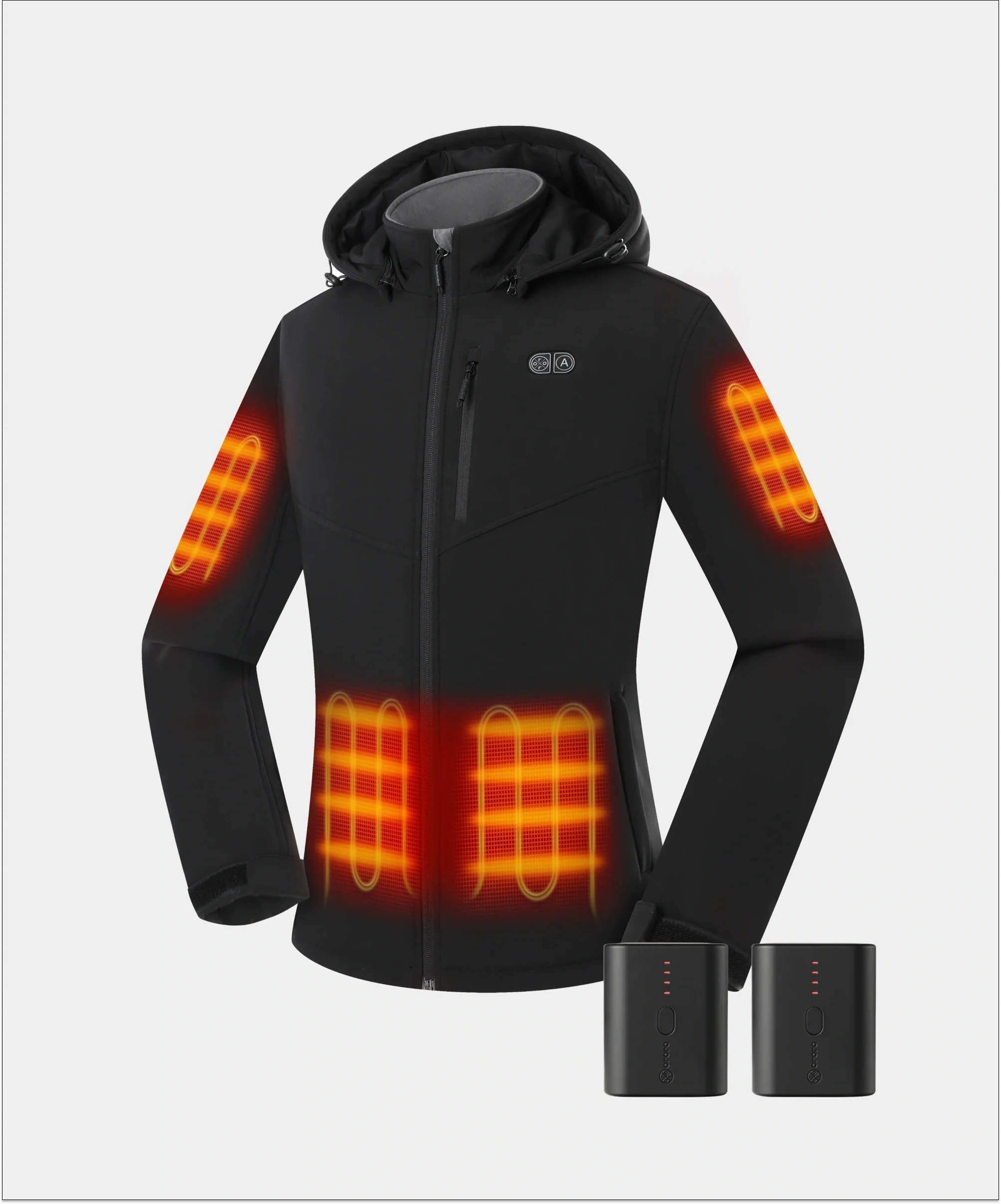 Bundle Deal - Women's Heated Dual Control Jacket (Pocket Heating) & Extra Mini 5K Battery Zip Front Button Front Snap Front Bundle Deal - Women's Heated Dual Control Jacket (Pocket Heating) & Extra Mini 5K Battery Zip Front Button Front Snap Front