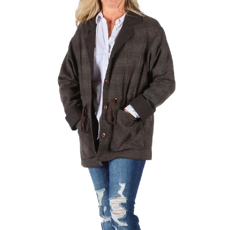 Celtic Ranchwear Women's Wool Blend Jacket A-Line Jacket Boat Neck Shawl Collar